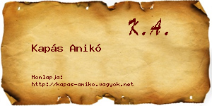 Kapás Anikó névjegykártya