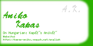 aniko kapas business card